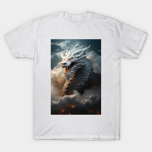 Cloud Dragon Fantasy T-Shirt by JensenArtCo